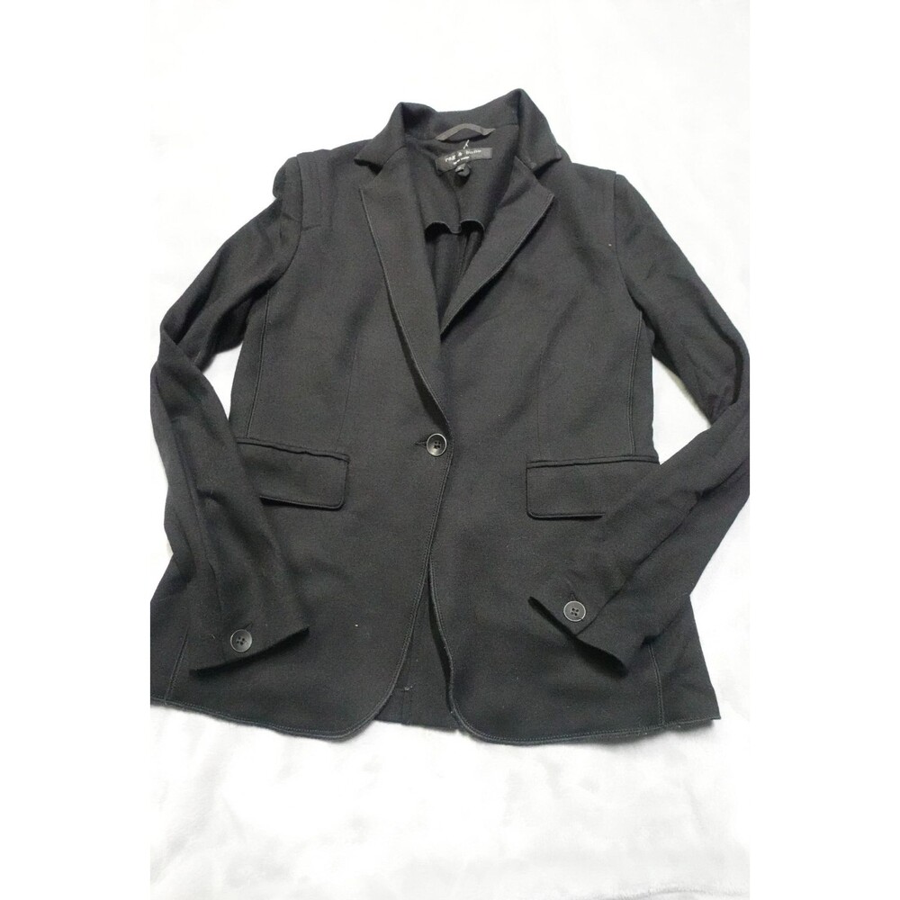 RAG & BONE Womens Size 2 New York Black Single Button Blazer Jacket